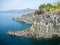 Breathtaking view of the Jungmun Daepo Haen Columnar was formed due to the sudden cooling of lava from the