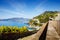 Breathtaking view on Mediterranean sea beach on Liguria region in Italy. Awesome landscape of Zoagli, Cinque Terre and