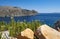 A Breathtaking View of the Moutains and Blue Aegean Sea Along the Shore of Symi, Greece