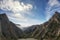 The breathtaking view of Mt. Markham and Mt. Wilson summits from Eaton Saddle Trailhead in Los Angeles National Forest