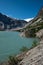 Breathtaking view over a clear blue lake Nigardsbrevatnet from the Nigardsbreen glacier in Jostedalsbreen National Park