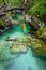 Breathtaking view over colorful Radovna river in Vintgar Gorge, Slovenia.