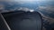 Breathtaking view from plane\'s illuminator during morning flight. 4K video