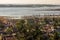 Breathtaking view of Pulicatalso called as Pazhaverkadu Lagoon, Tamil Nadu, India. Aerial view of Pulicat lake and lagoon with