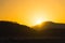 breathtaking view of the sunrise in mountains in wadi rum desert, Jordan