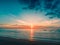 Breathtaking view of the sunset over the sea in Oosterschelde Stormsurge Barrier, Netherlands