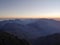 Breathtaking view from the top of Djebel Toubkal, North Africa's highest mountain, at sunrise. Morocco.