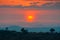 Breathtaking view of a tropical jungle with the beautiful sunset captured in Kenya, Nairobi, Samburu