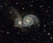 Breathtaking view of Whirlpool Galaxy in starry night sky