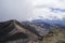 Breathtaking volcanic landscape view from the top of mount Ngauruhoe. One of the great walks in New Zealand, North Island. The mos