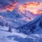 Breathtaking winter panorama Majestic mountains under morning light