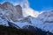 Breche de Faraut and Pic de Chabournasse in Champsaur covered in fresh snow in winter. Hautes Alpes, Alps, France