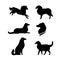 Breed of a dog collie vector silhouettes