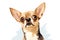 Breed portrait small cute background domestic young animals puppy white dogs pet chihuahua