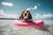 Breezy Beagle: A Laid-back Dog Enjoying The Sun and Sea on a Summer Float - Generative AI