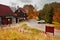 Brehyne, Machuv kraj, Czech republic - october 29, 2016: colorful autumn in village Brehyne in Macha Region in czech nature