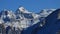 Breithorn, Schinhorn and other high mountains in Wallis Canton