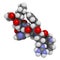 Bremelanotide female sexual dysfunction drug molecule (investigational).  Atoms are represented as spheres with conventional color