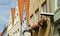 Bremen, Germany - 07/23/2015 - Picturesque view of half-timbered houses roofs in medieval street Schnoor in the centre of the