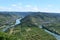 Bremm, Germany - 08 20 2020: view from Calmont to the Mosel vineyards and villages