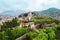 Brescia Castle aerial panoramic view