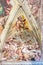 BRESCIA, ITALY, 2016: The detail of fresco of Last Judgment on the ceiling of church Chiesa del Santissimo Corpo di Cristo