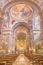 BRESCIA, ITALY, 2016: The nave of church Chiesa di Christo Re with the frescoes by Vittorio Trainini