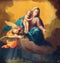 BRESCIA, ITALY, 2016: Painting of Madonna as the guardian in the storm over the Brescia