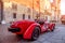 Brescia - Italy. October 21, 2020: The historic Mille Miglia car race. Vintage car on display in the city center before the race