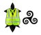 Breton symbols hermine and triskel with yellow vest on it, symbol of french manifestation