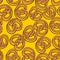 Bretzel pattern seamless. german bakery food background. Vector texture