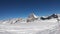 Breuil Cervinia, Italy. Ski helmet point of view. Skier POV. Amazing view at Cervino or Matterhorn