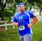 BREVARD, NC-MAY 28, 2016 -Dusty Robinson of Brevard runs in the White Squirrel Race with over 350 runners in Brevard, NC 2016. Ra