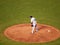 Brewers Pitcher Yovani Gallardo stands on mound holling base ball and looks towards plate as he sets to pitch