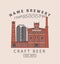 Brewery building in retro style