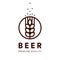 Brewery emblem. Craft beer vector logo. Premium quality ale, alkohol drink logotype.