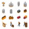 Brewery Isometric Icons Set