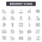 Brewery line icons, signs, vector set, linear concept, outline illustration