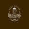 Brewing logo. Pub emblem. Hop cone icon. Craft Beer logotype.