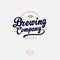 Brewing logo. Pub emblem. Ribbon and letters. Craft Beer logotype.