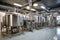 brewing tanks and equipment in a modern brewery