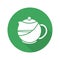 Brewing teapot flat design long shadow icon