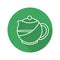 Brewing teapot flat linear long shadow icon