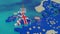 Brexit - 3D illustration - UK sailing away