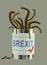 Brexit can of worms. Concept, metaphor UK EU politics. Cute critters.