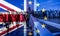 brexit concept double exposure of flag and people walking on Millenium bridge