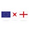 Brexit concept.Half England flag with European Union flag.Vector illustration.