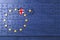 Brexit concept. Puzzle with EU European Union flag without Grea