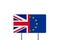 Brexit Concept Road Sign With Half of European Union flag and Great Britain flag