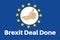 Brexit EU Deal Done with thumbs up - Vector Illustration on a white background